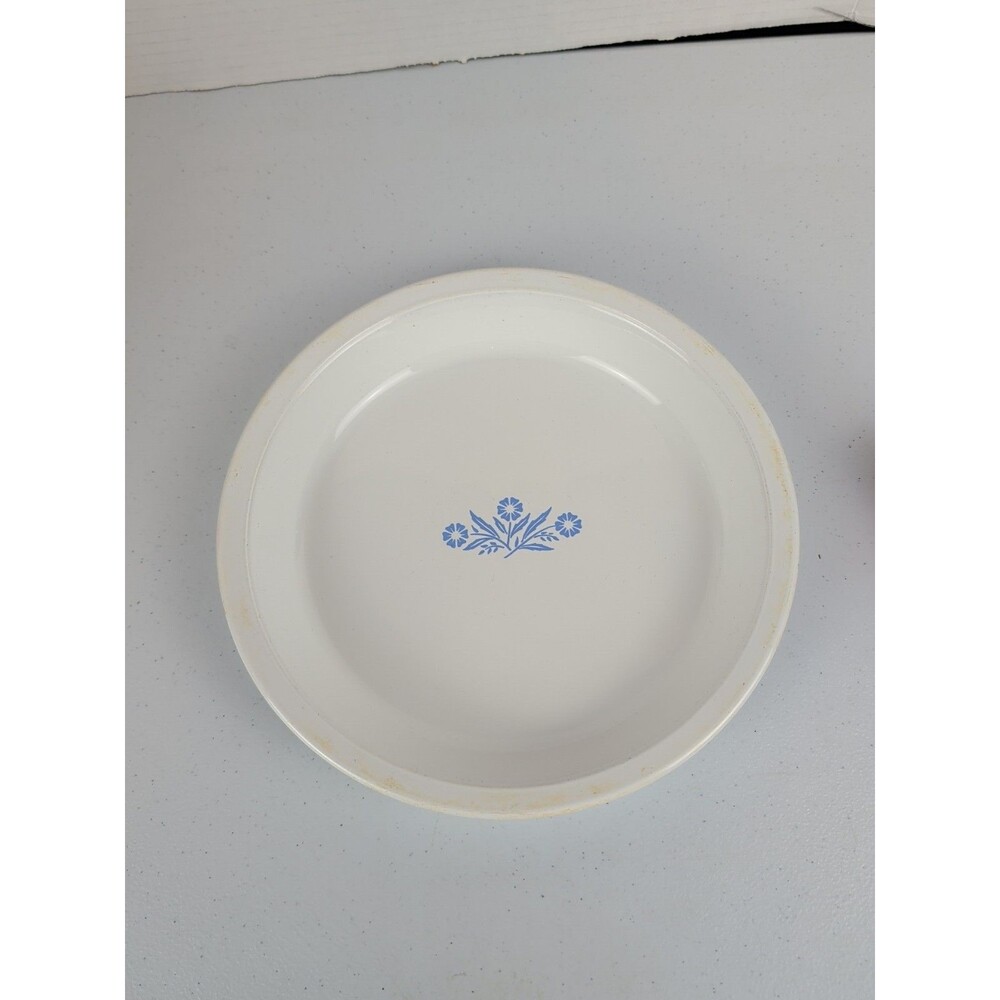 VINTAGE Blue Cornflower Corning Ware Pie Plate Pan Dish Bake 9"  P309